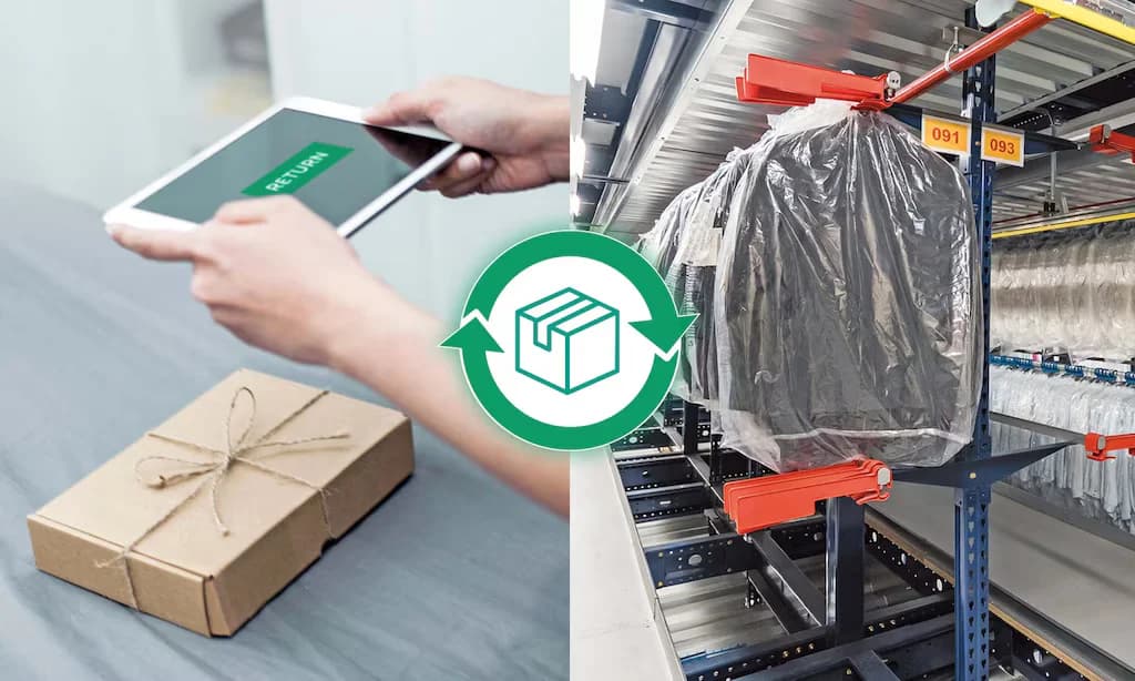 Palettes de retours en entrepôt pour logistique inverse B2B