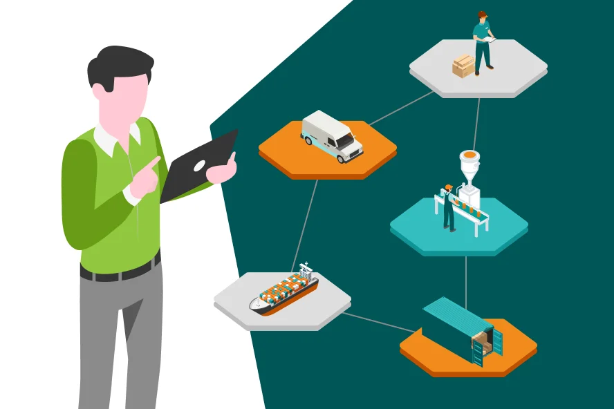 Tour de contrôle supply chain avec suivi des flux en temps réel